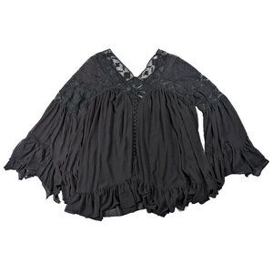 Free People All Night Tunic Flowy Lace and Ruffles Size Medium